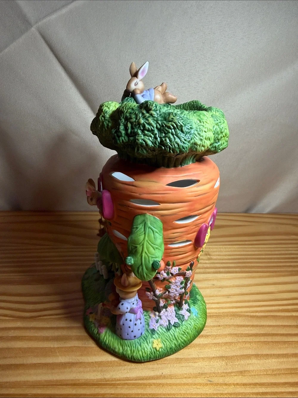 PartyLite Bunny Family Carrot House Tealight Holder P8305 NIB Vintage
